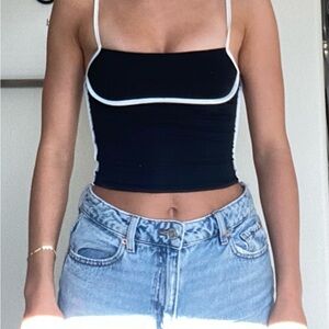Black Spaghetti Strap Crop Top